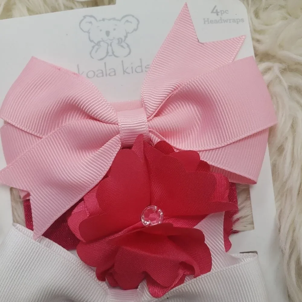 Koala Kids 4 Piece Hair Bow Bands